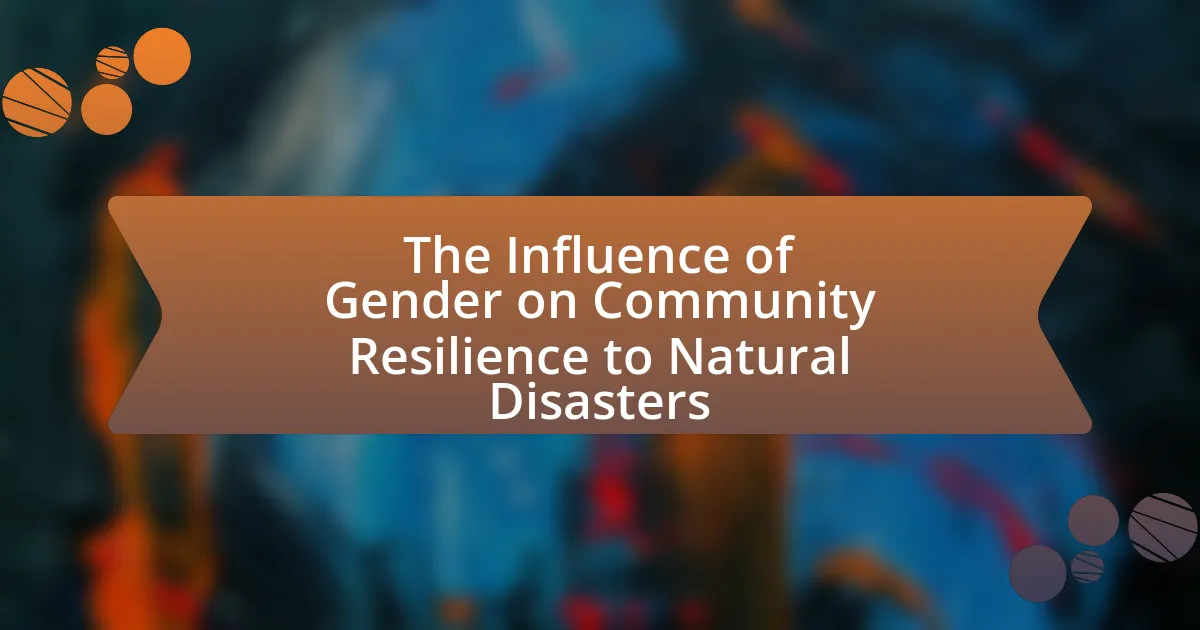 The Influence of Gender on Community Resilience to Natural Disasters