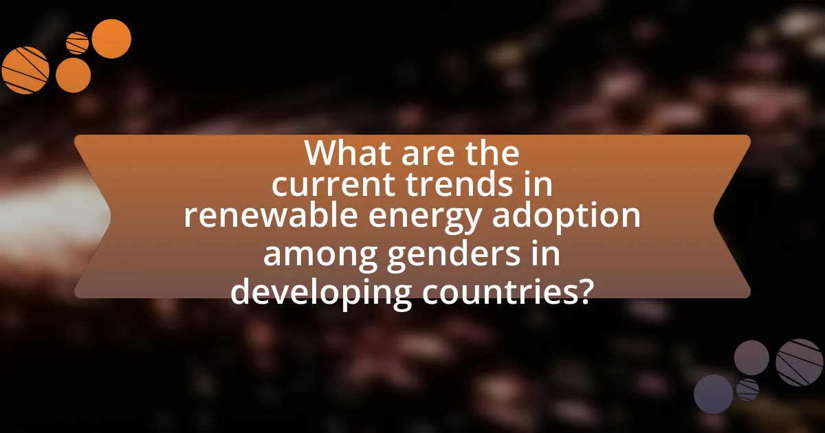 What are the current trends in renewable energy adoption among genders in developing countries?