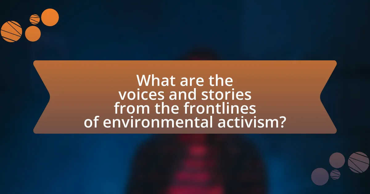 What are the voices and stories from the frontlines of environmental activism?